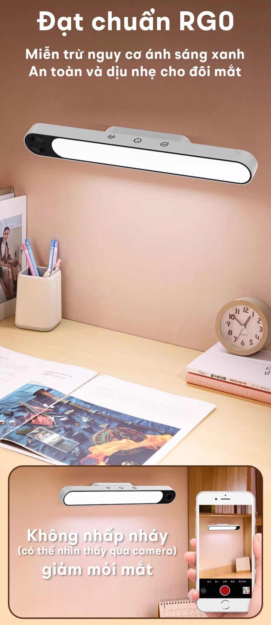 Đèn chống cận gắn bàn thông minh miLife X9 đạt chuẩn rg0