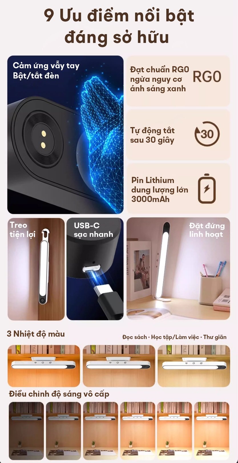 Đèn chống cận gắn bàn thông minh miLife X9 ưu điểm nổi bật