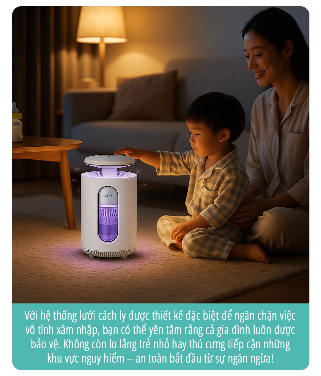 Máy bắt muỗi thông minh miLife K5P hệ thống lưới cách ly