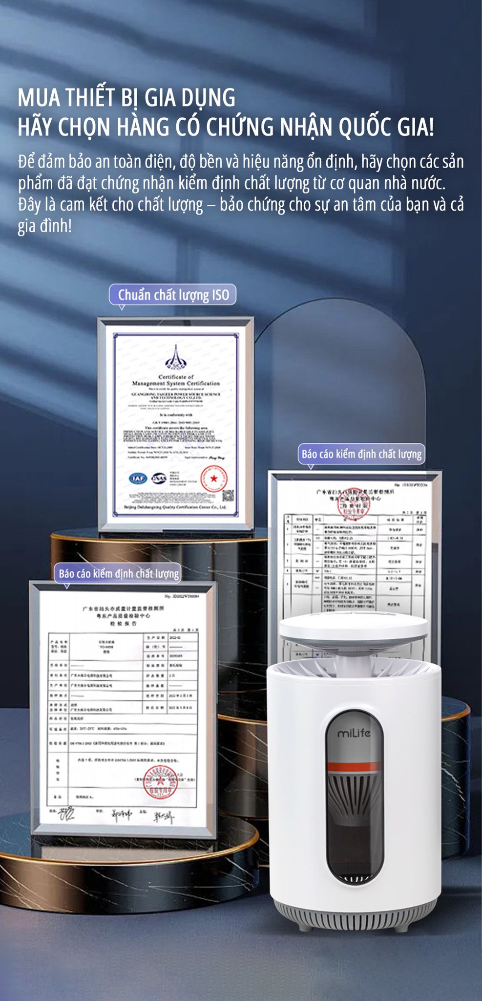 Máy bắt muỗi thông minh miLife K5P chứng nhận