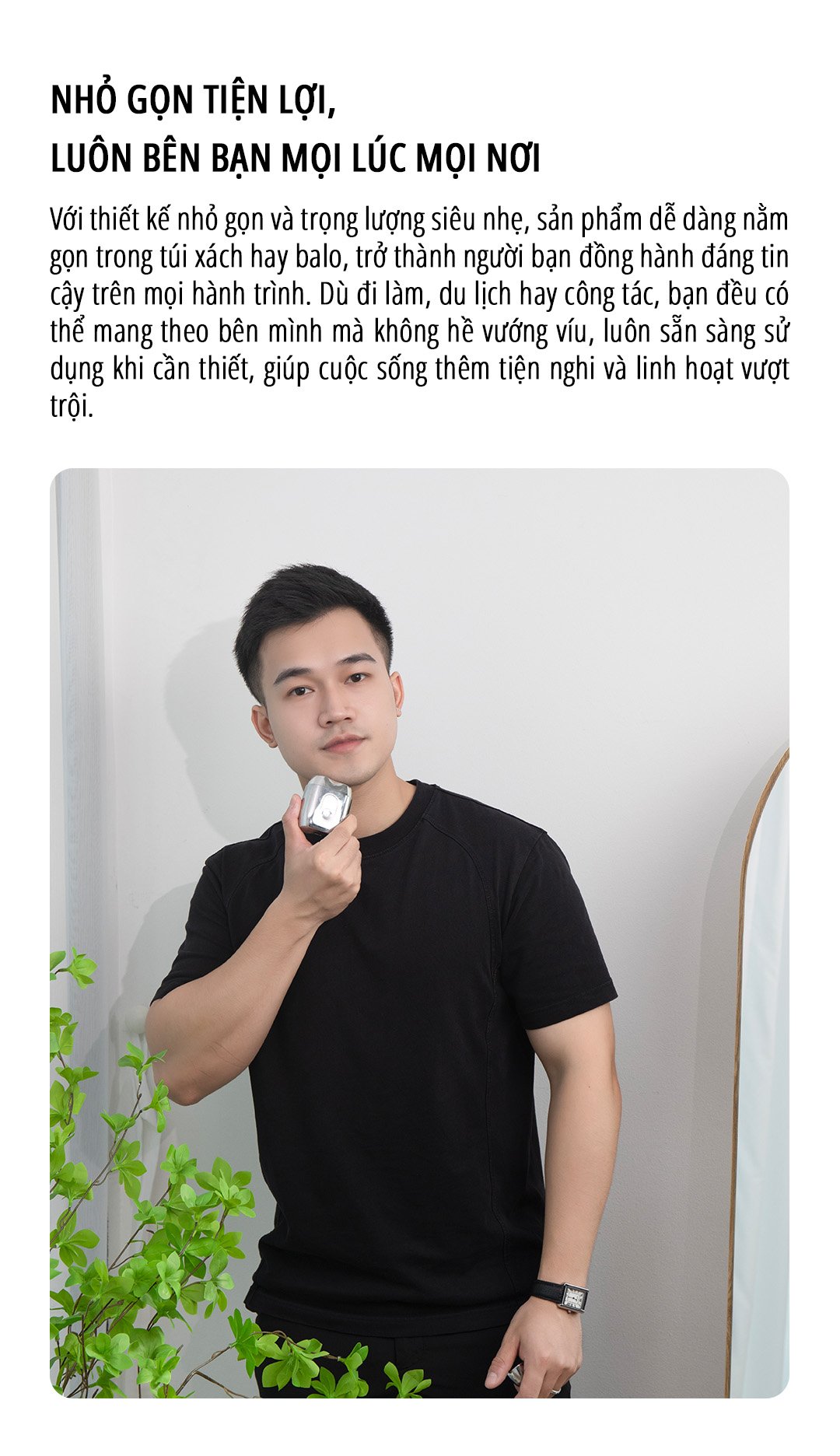 Máy cạo râu mini miLife S60P thiết kế nhỏ gọn