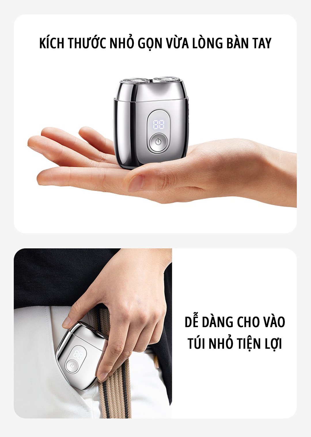 Máy cạo râu mini miLife S60P thiết kế nhỏ gọn