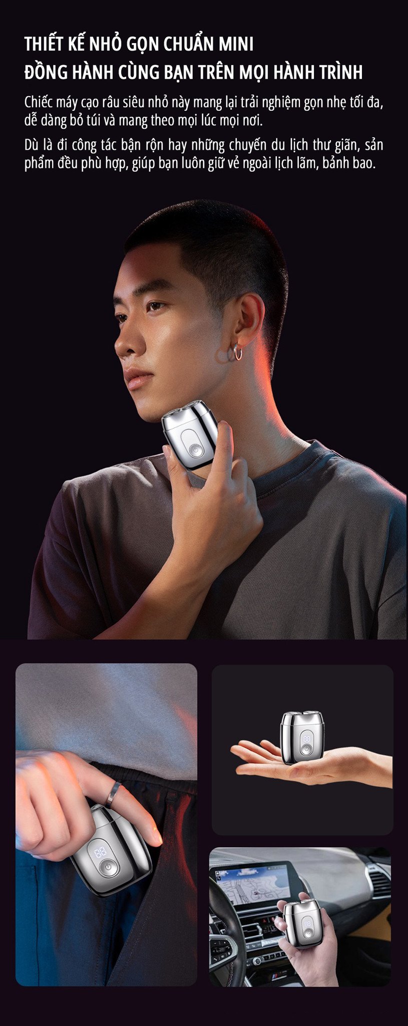 Máy cạo râu mini miLife S60P thiết kế nhỏ gọn