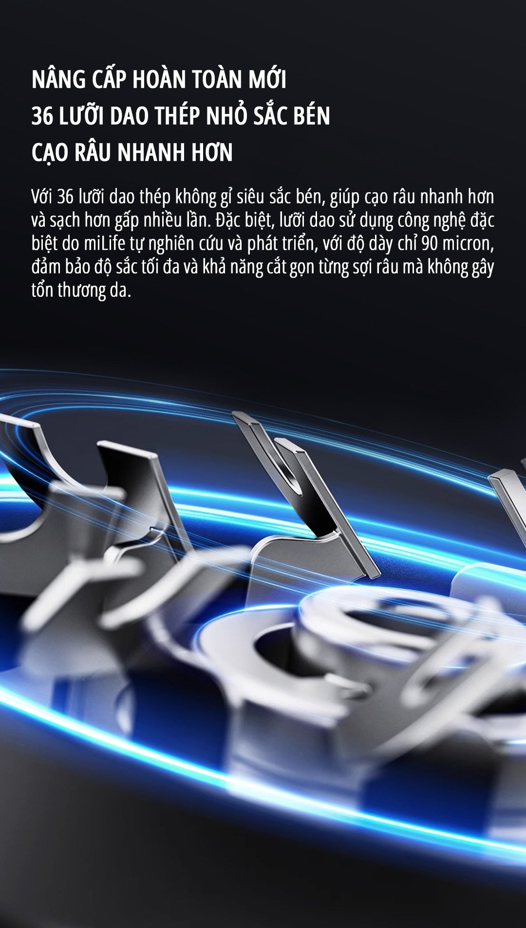Máy cạo râu mini miLife S60P nâng cấp lưỡi dao