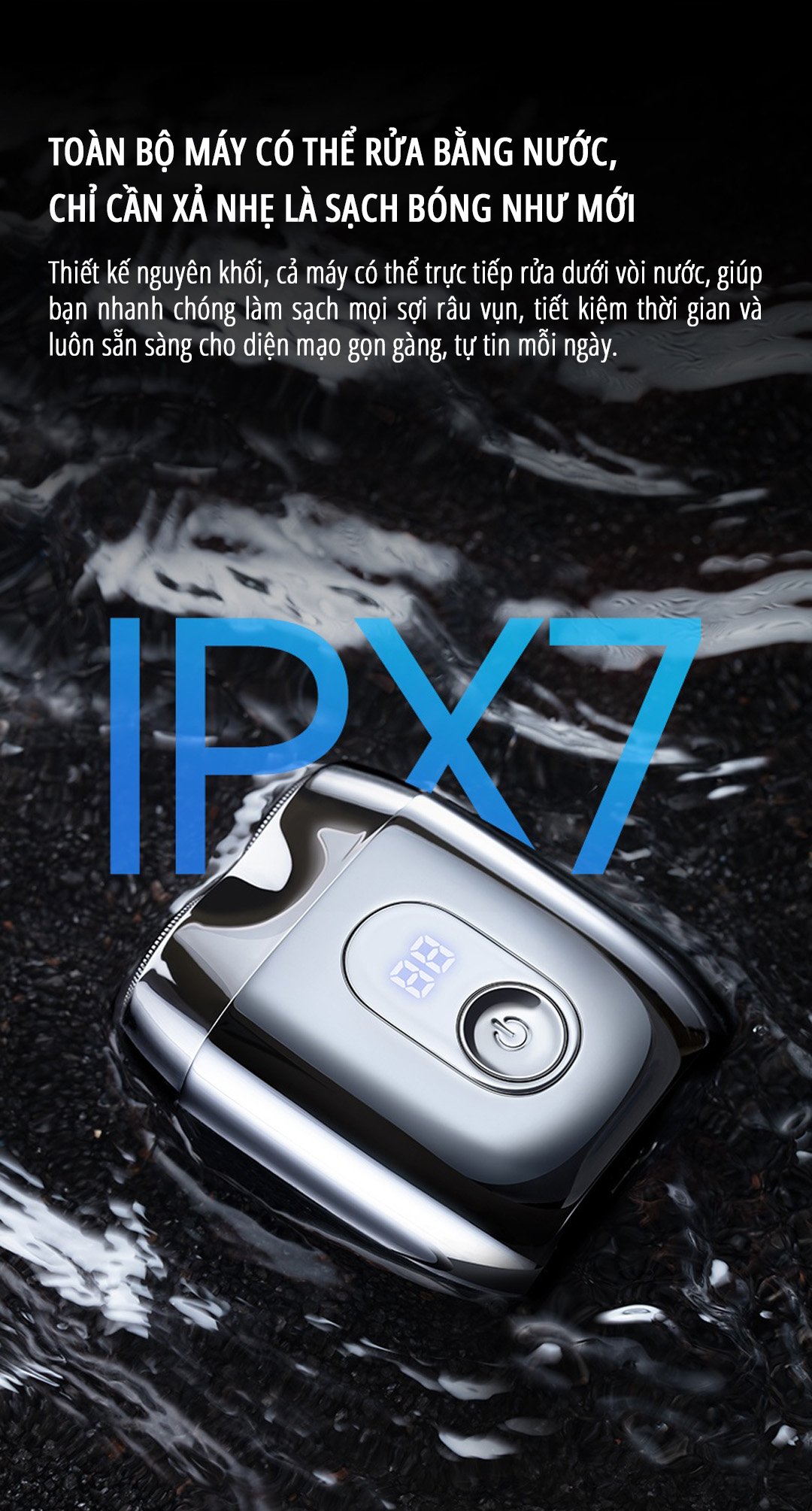 Máy cạo râu mini miLife S60P chống nước ipx7