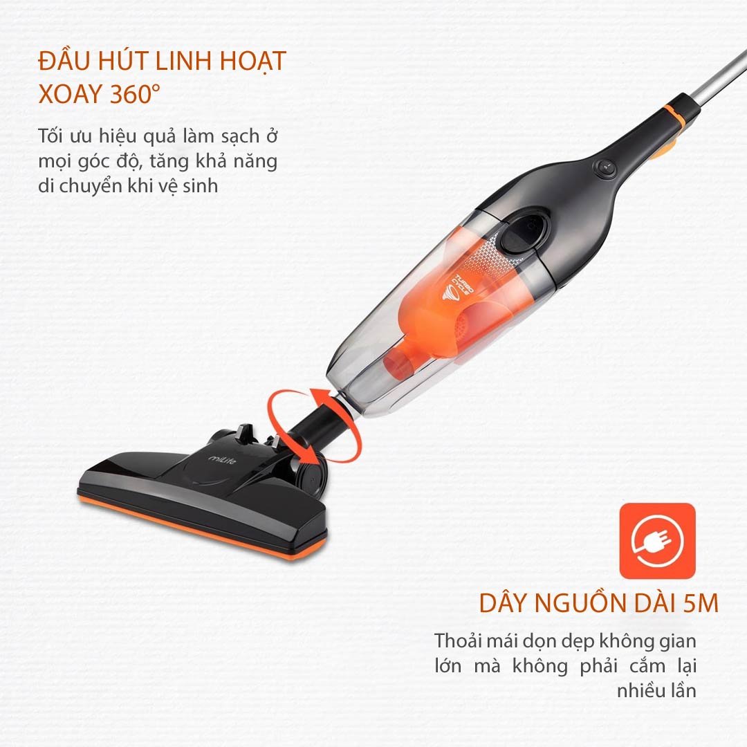 Máy hút bụi cầm tay miLife DX18 đầu hút linh hoạt