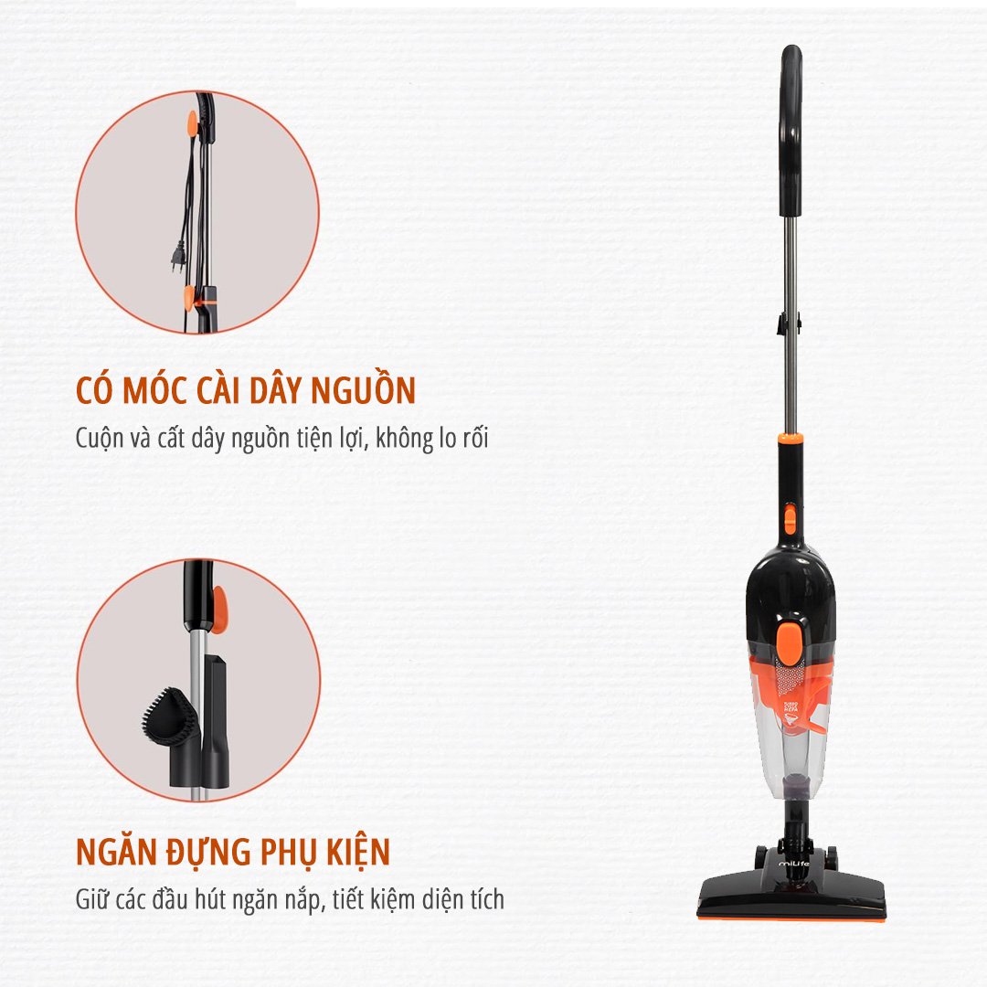 Máy hút bụi cầm tay miLife DX18 thiết kế tinh gọn