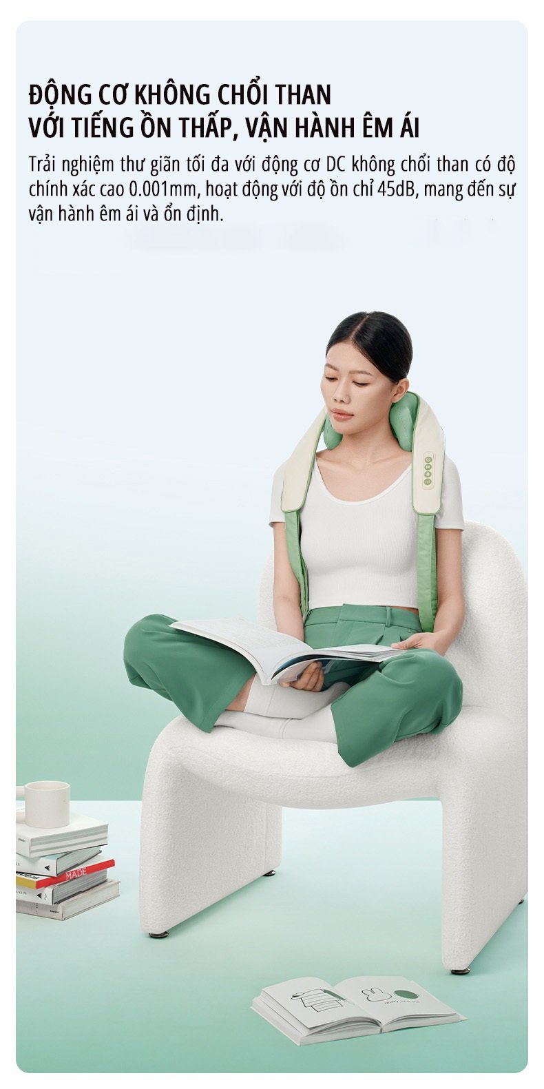 Máy massage cổ vai gáy miLife vận hành êm ái