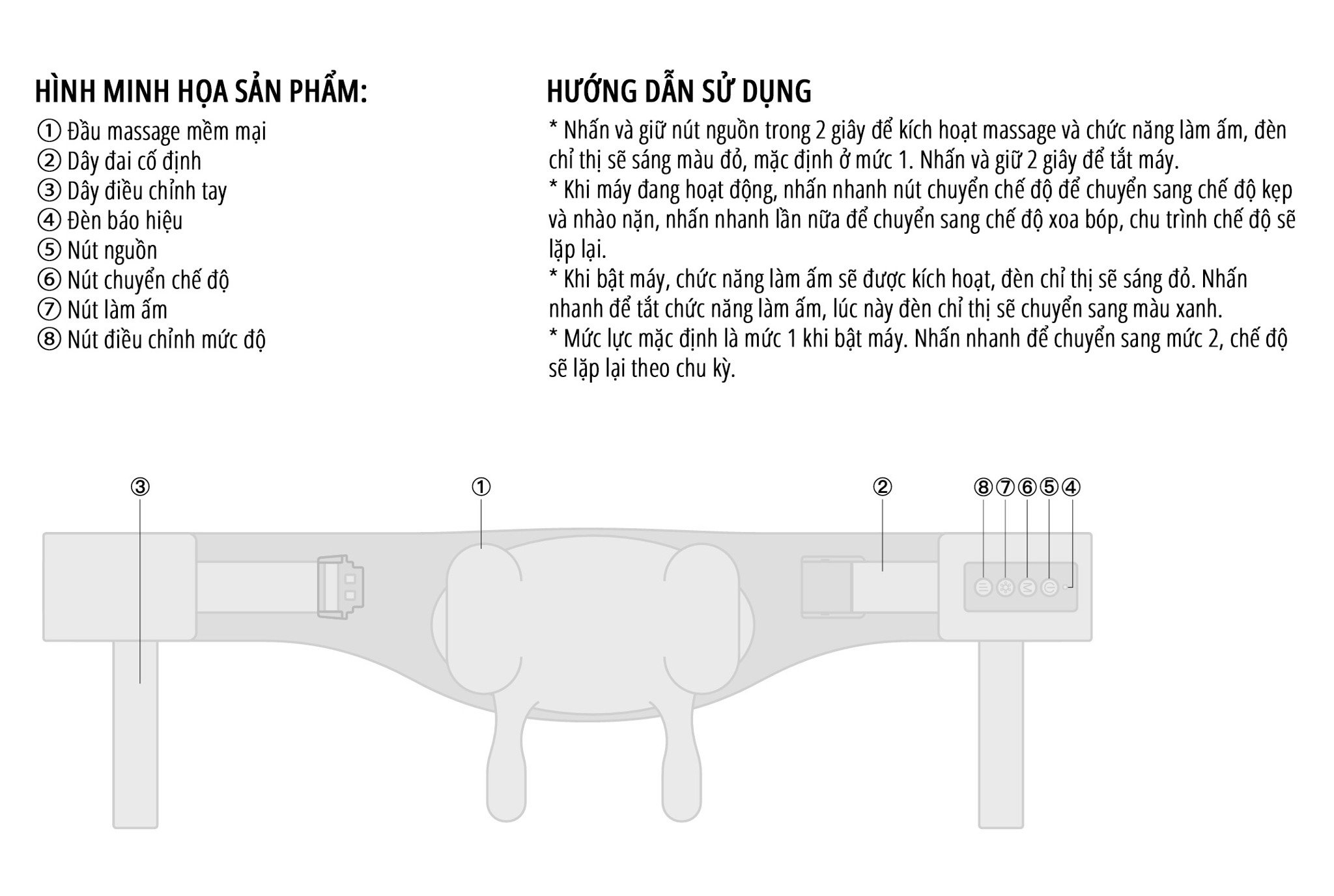 Máy massage cổ vai gáy miLife thông số kỹ thuật