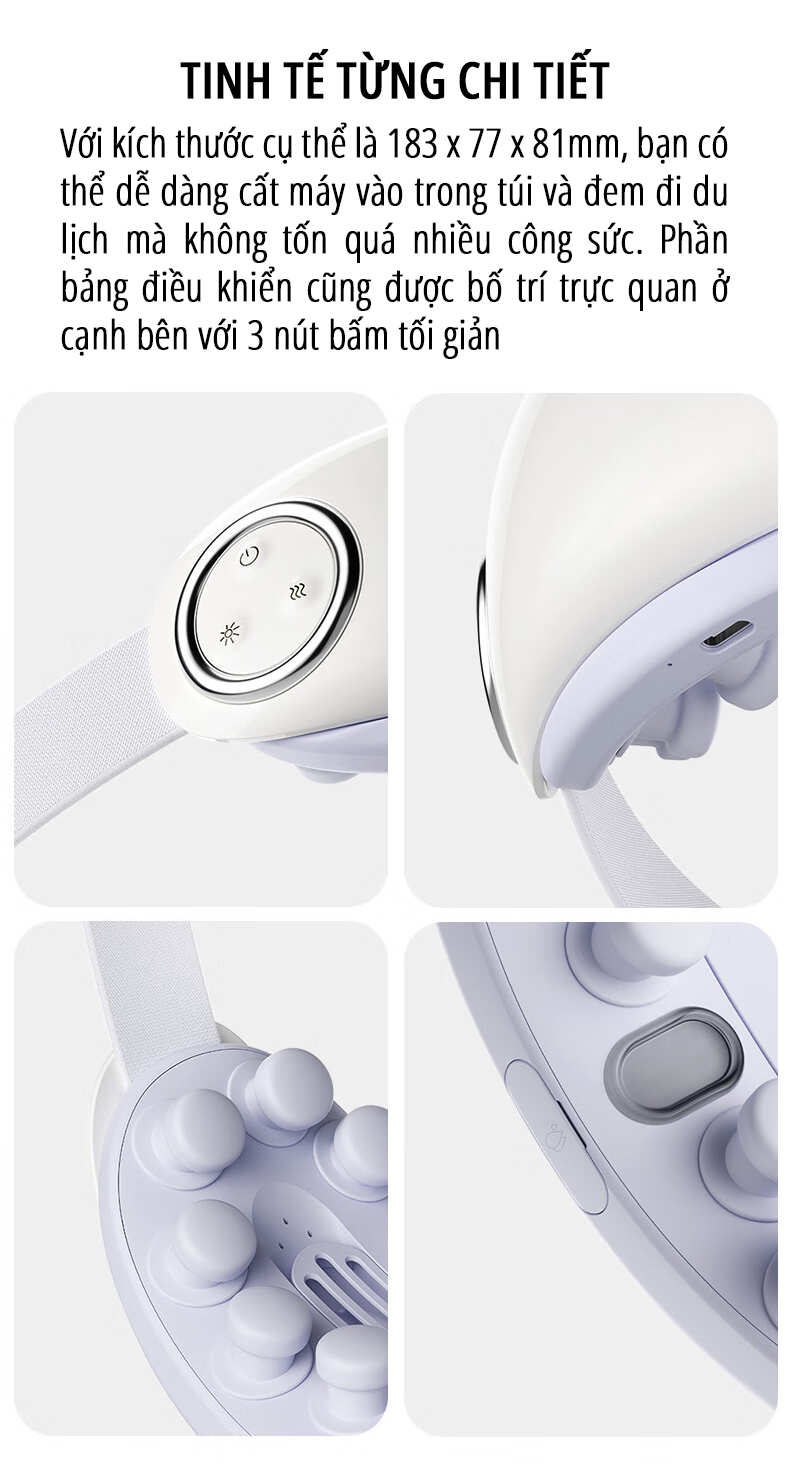 Máy massage mắt bấm huyệt miLife E4 Pro tinh tế từng chi tiết