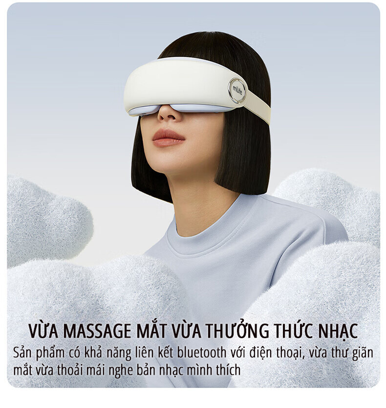 Máy massage mắt bấm huyệt miLife E4 Pro vừa massage vừa nghe nhạc