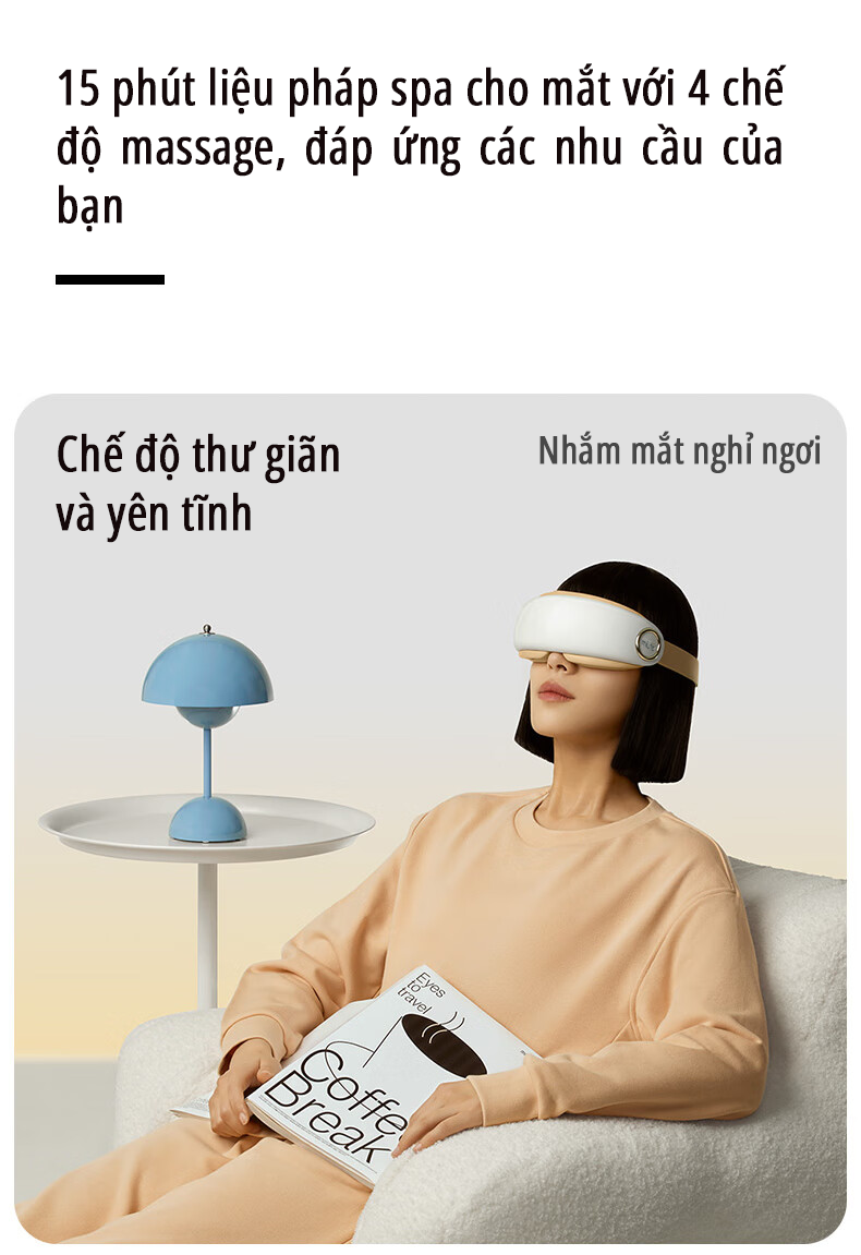 Máy massage mắt bấm huyệt miLife E4 Pro chế độ thư giãn