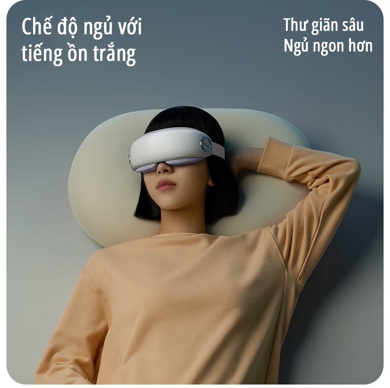 Máy massage mắt bấm huyệt miLife E4 Pro chế độ ngủ với tiếng ồn trắng