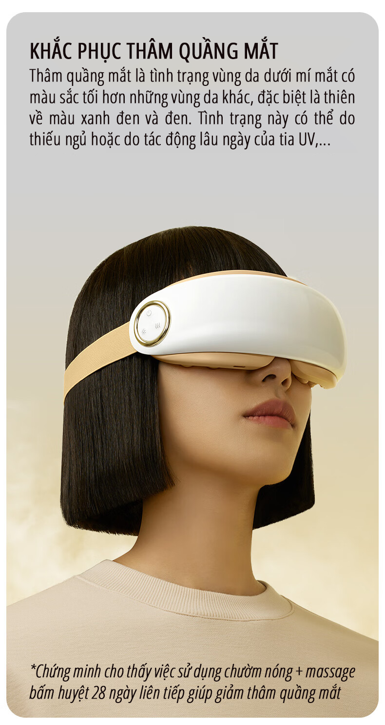 Máy massage mắt bấm huyệt miLife E4 Pro khắc phục thâm mắt