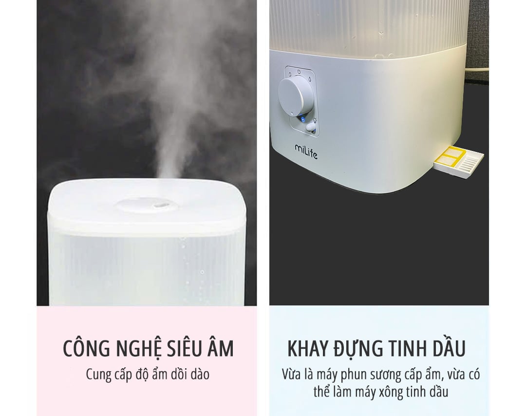 Máy phun sương tạo ẩm miLife H86 công nghệ siêu ẩm