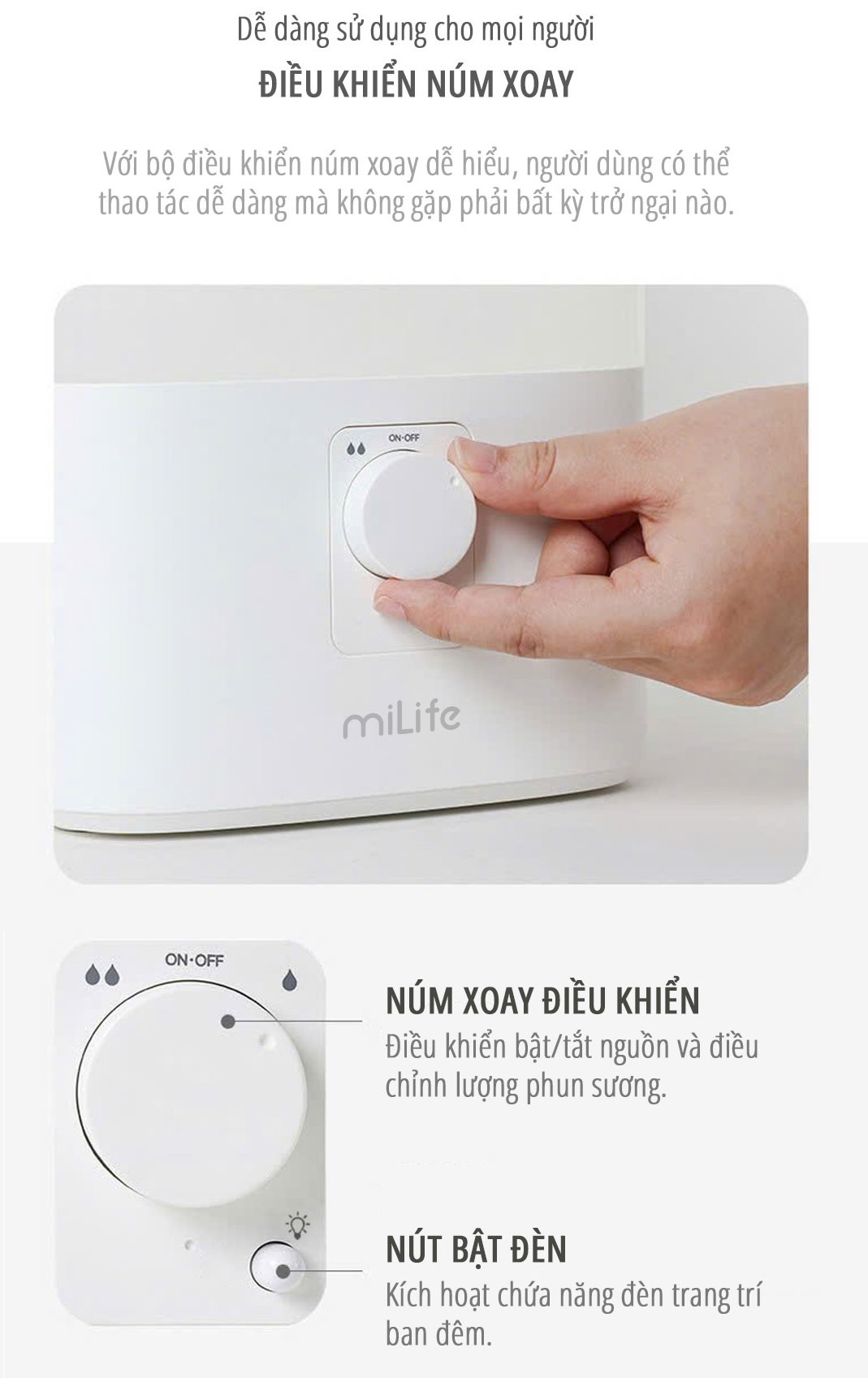 Máy phun sương tạo ẩm miLife H86 cách sử dụng