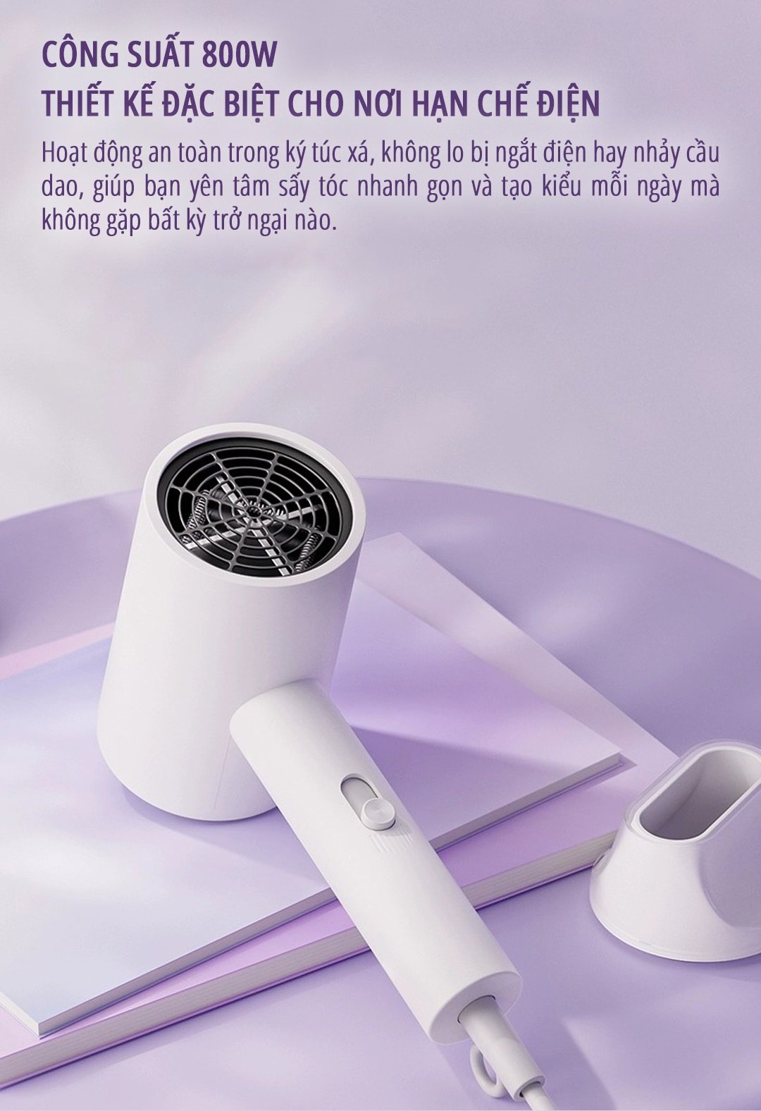 Máy sấy tóc ion âm miLife A1P công suất mạnh mẽ