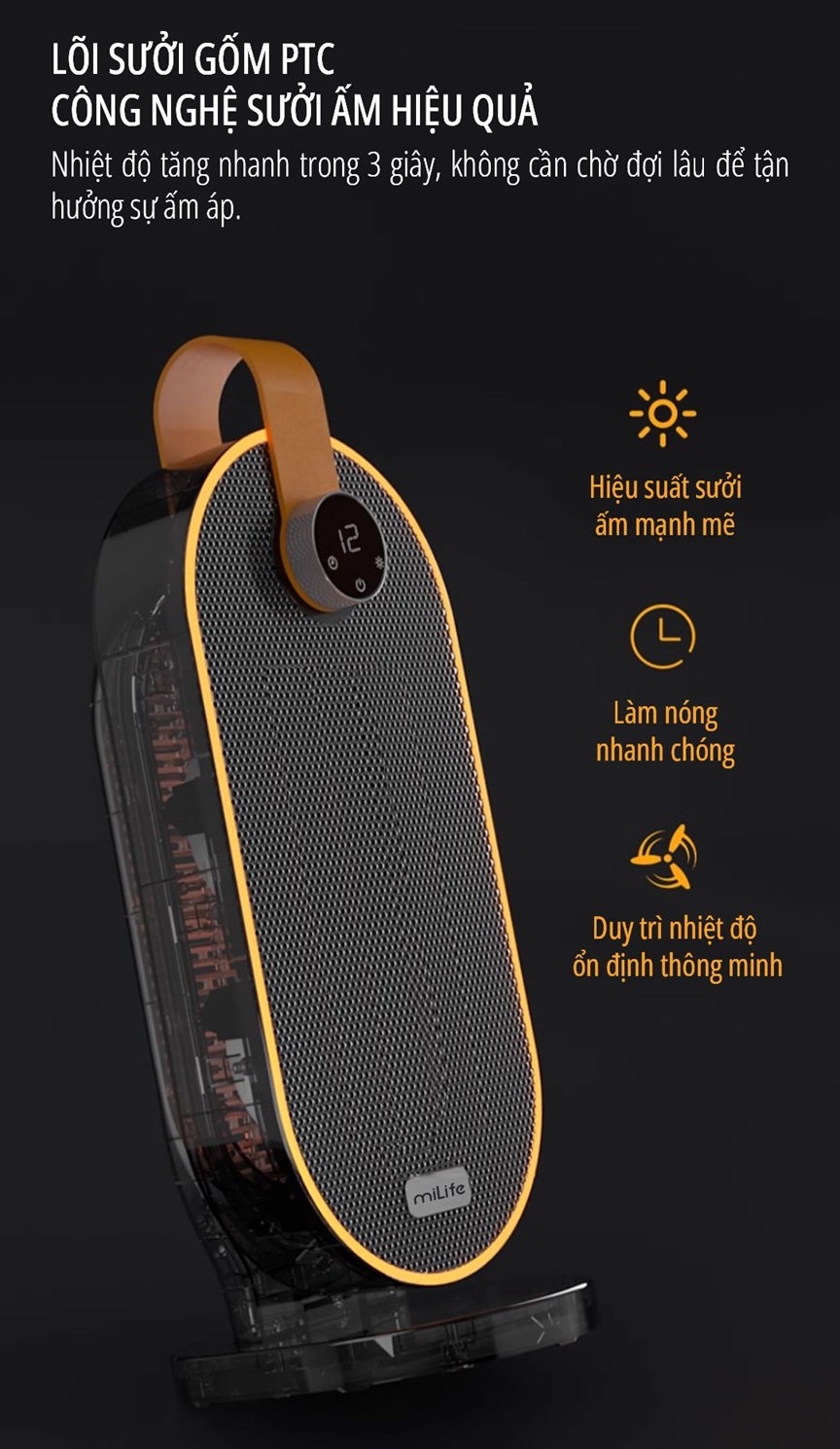 Máy sưởi gốm ceramic miLife lõi gốm ptc