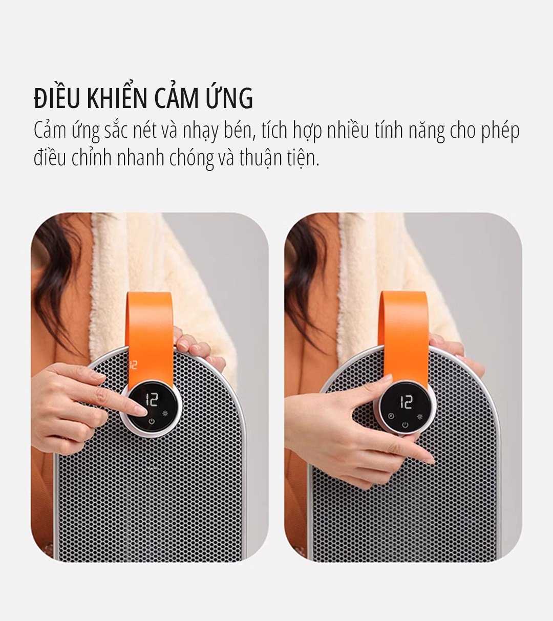 Máy sưởi gốm ceramic miLife điều khiển cảm ứng