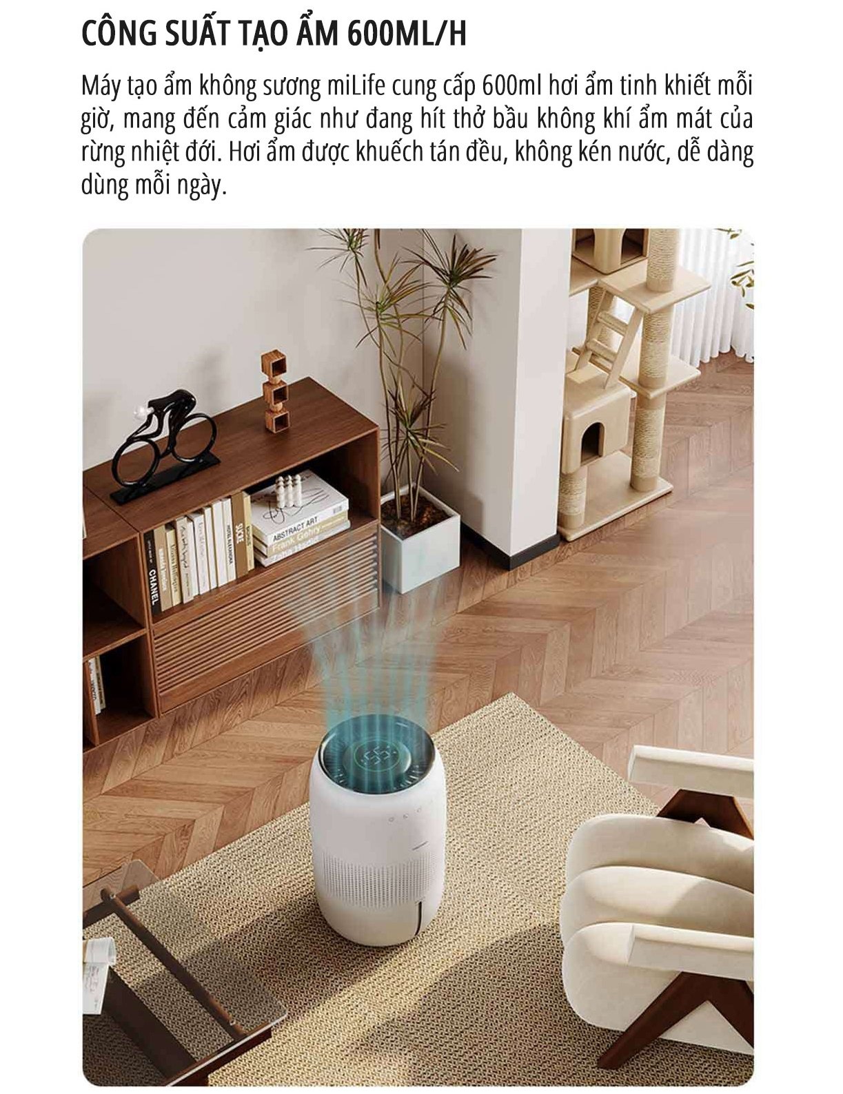 Máy tạo độ ẩm không sương miLife H5P công suất mạnh mẽ