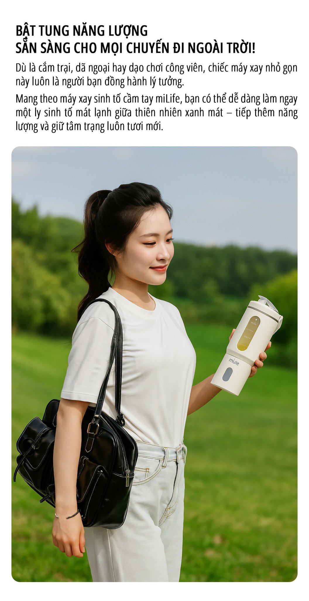 Máy xay sinh tố cầm tay miLife 600mL thuận tiện sử dụng