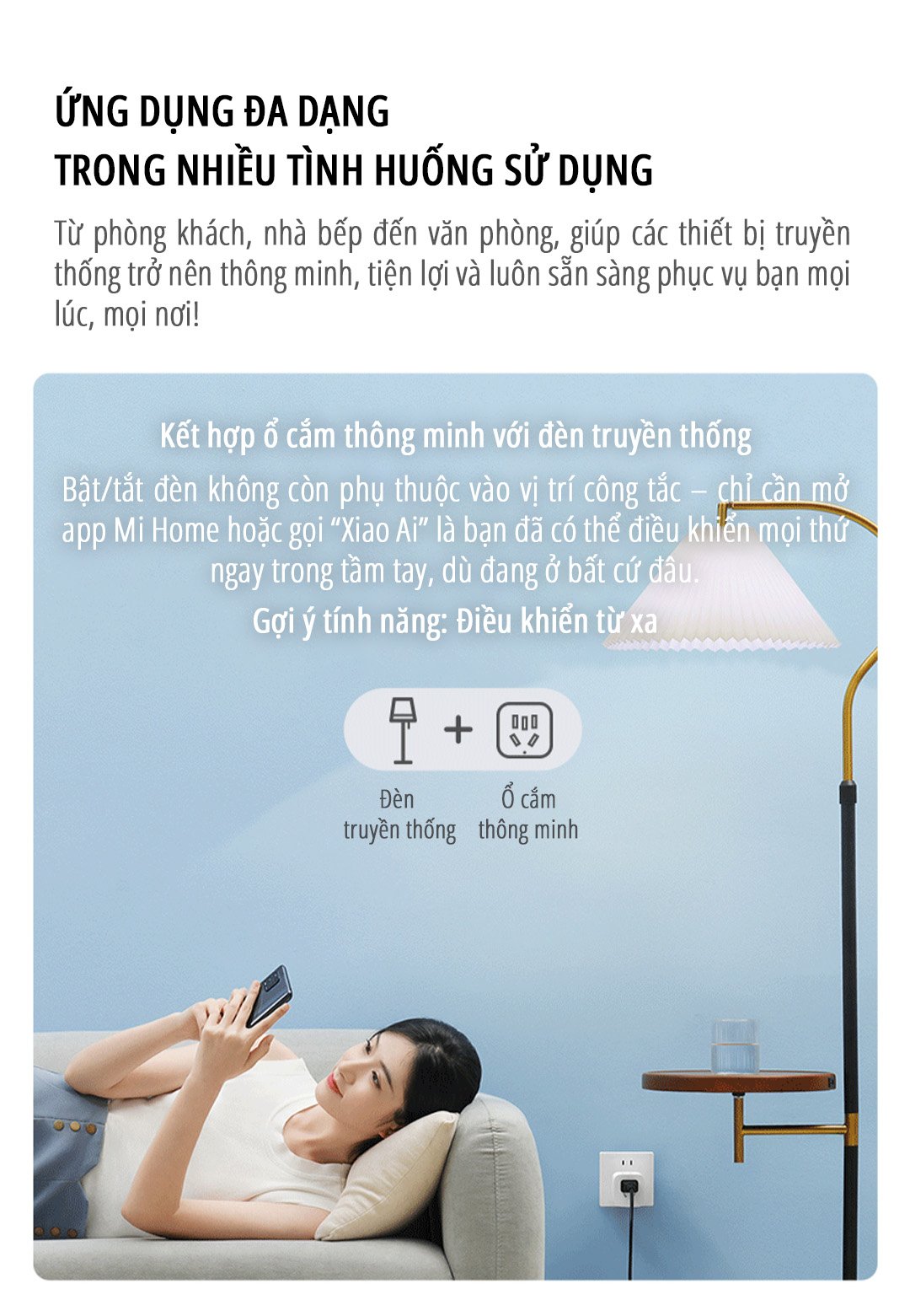 Ổ cắm thông minh miLife 10A ứng dụng linh hoạt
