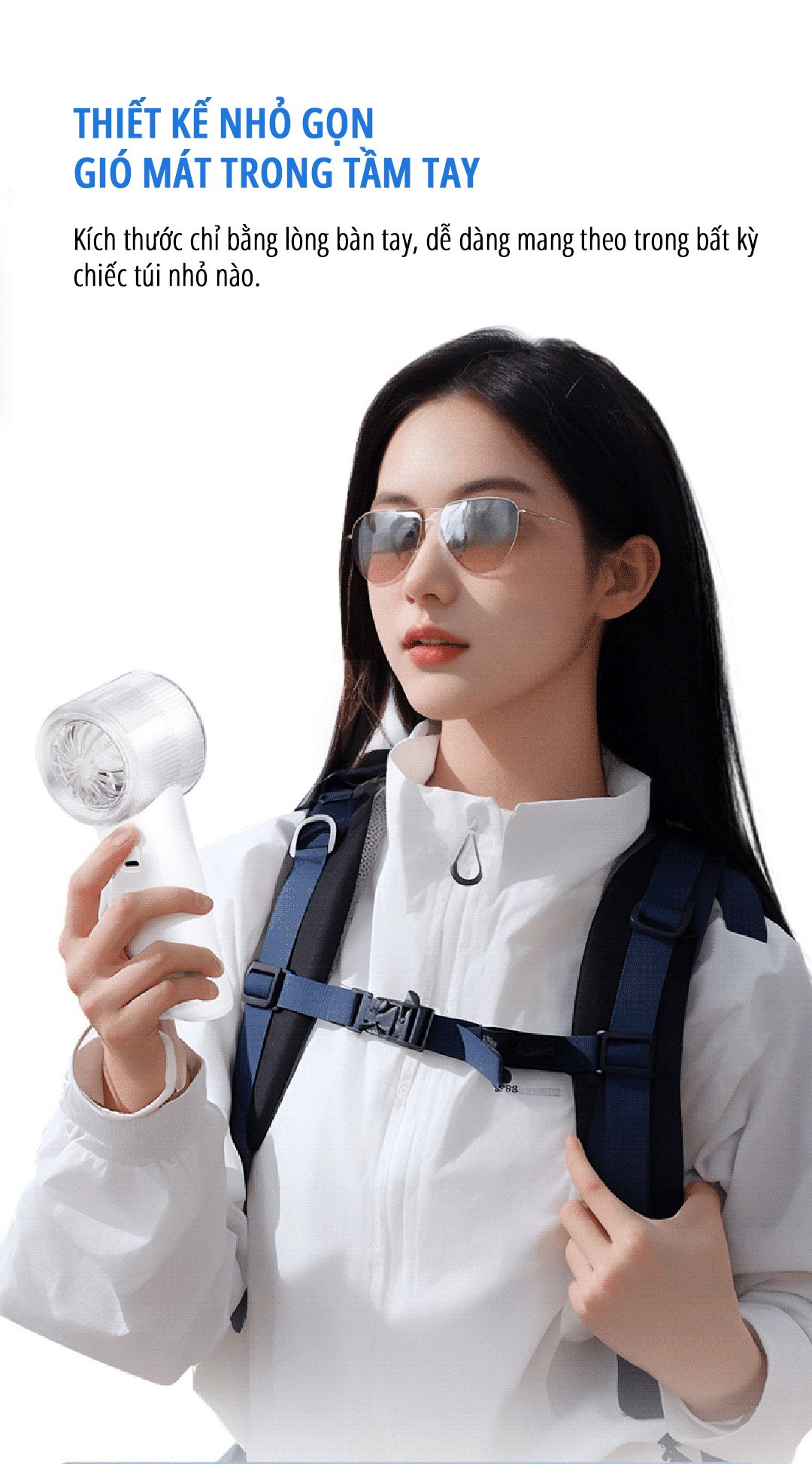 Quạt cầm tay băng lạnh miLife F2P thiết kế nhỏ gọn