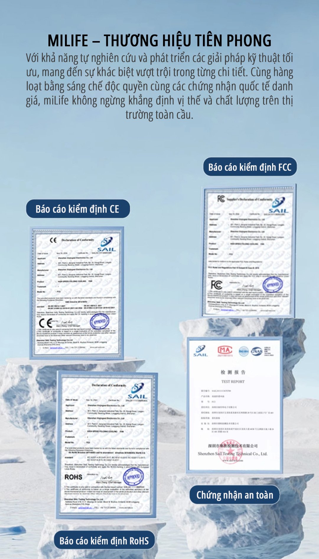 Quạt cầm tay có sò lạnh miLife F3P