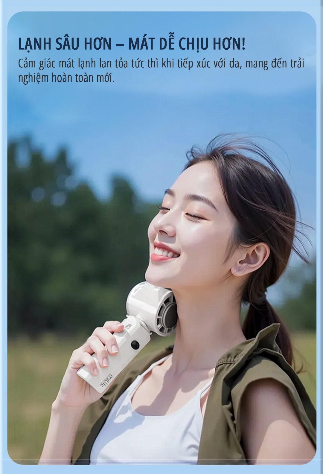 Quạt cầm tay có sò lạnh miLife F3P