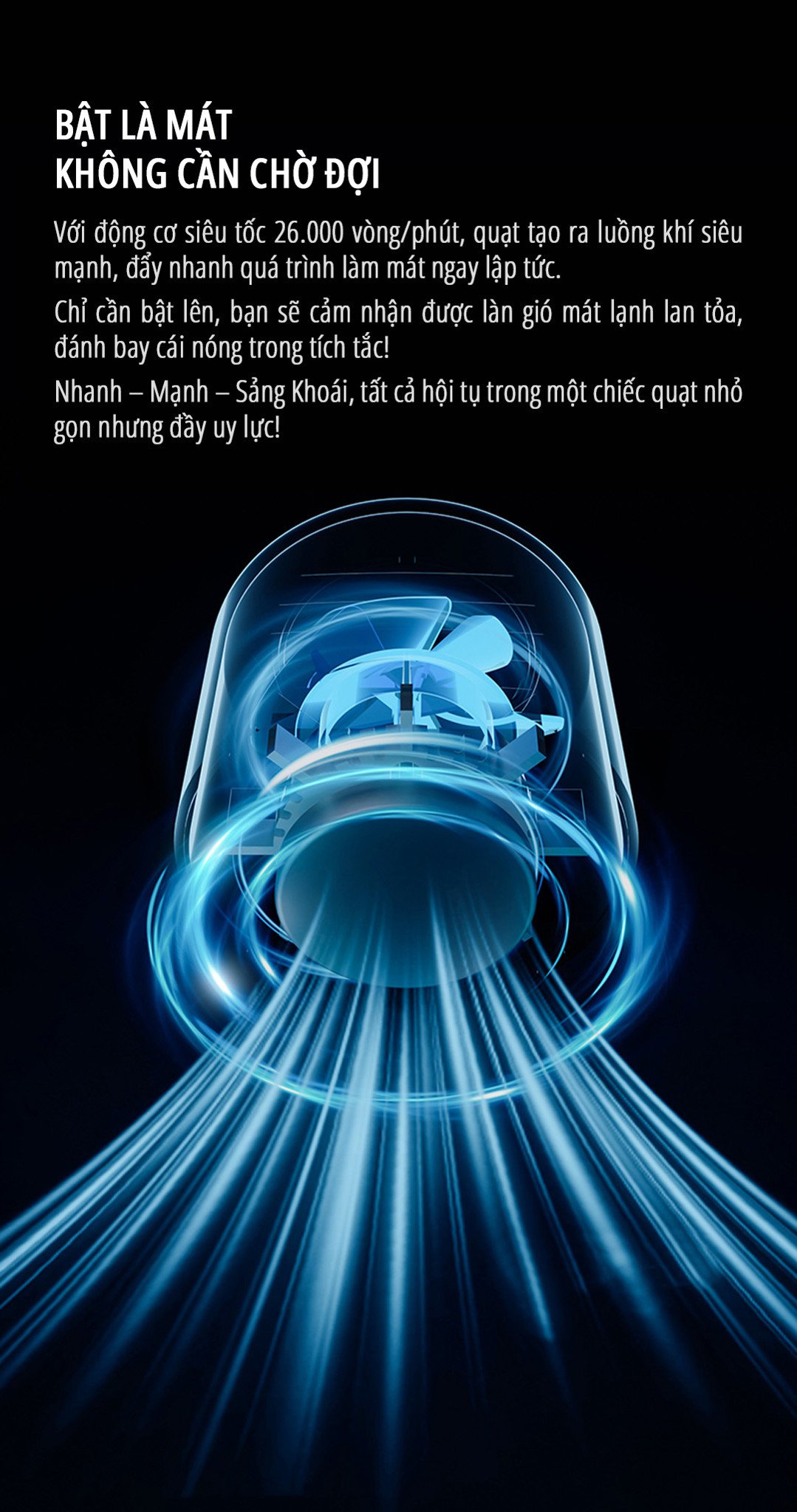 Quạt cầm tay có sò lạnh miLife F3P làm mát nhanh