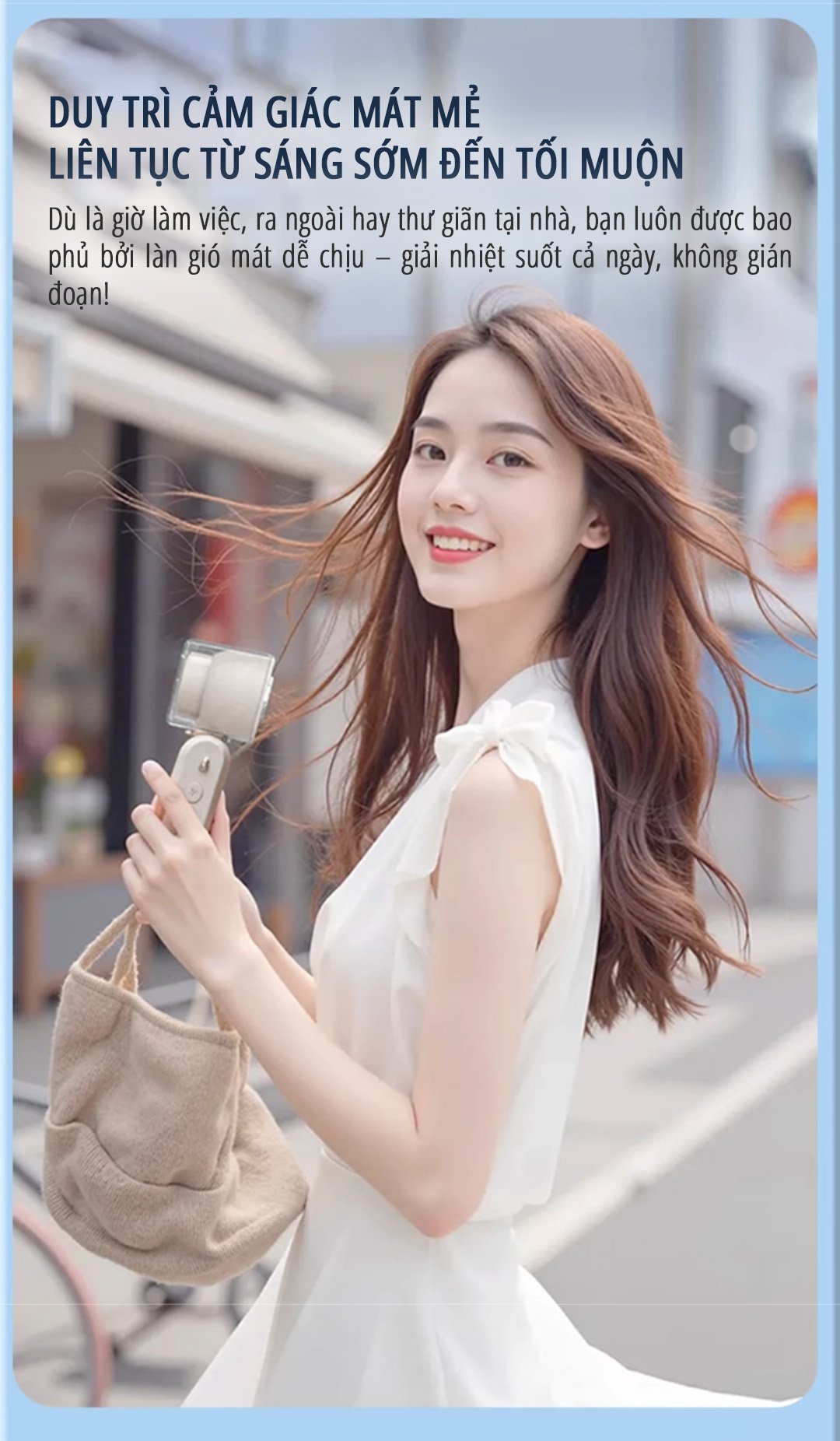 Quạt cầm tay có sò lạnh miLife F3P ứng dụng linh hoạt