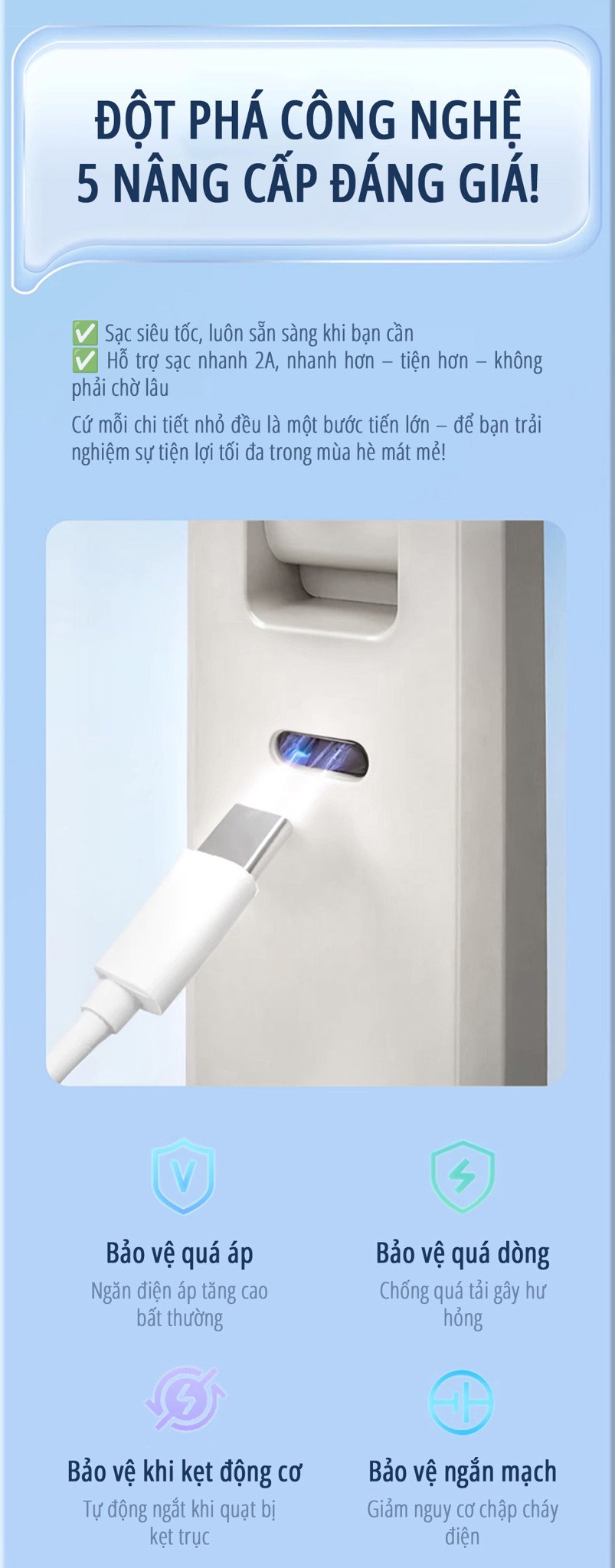 Quạt cầm tay có sò lạnh miLife F3P công nghệ đột phá