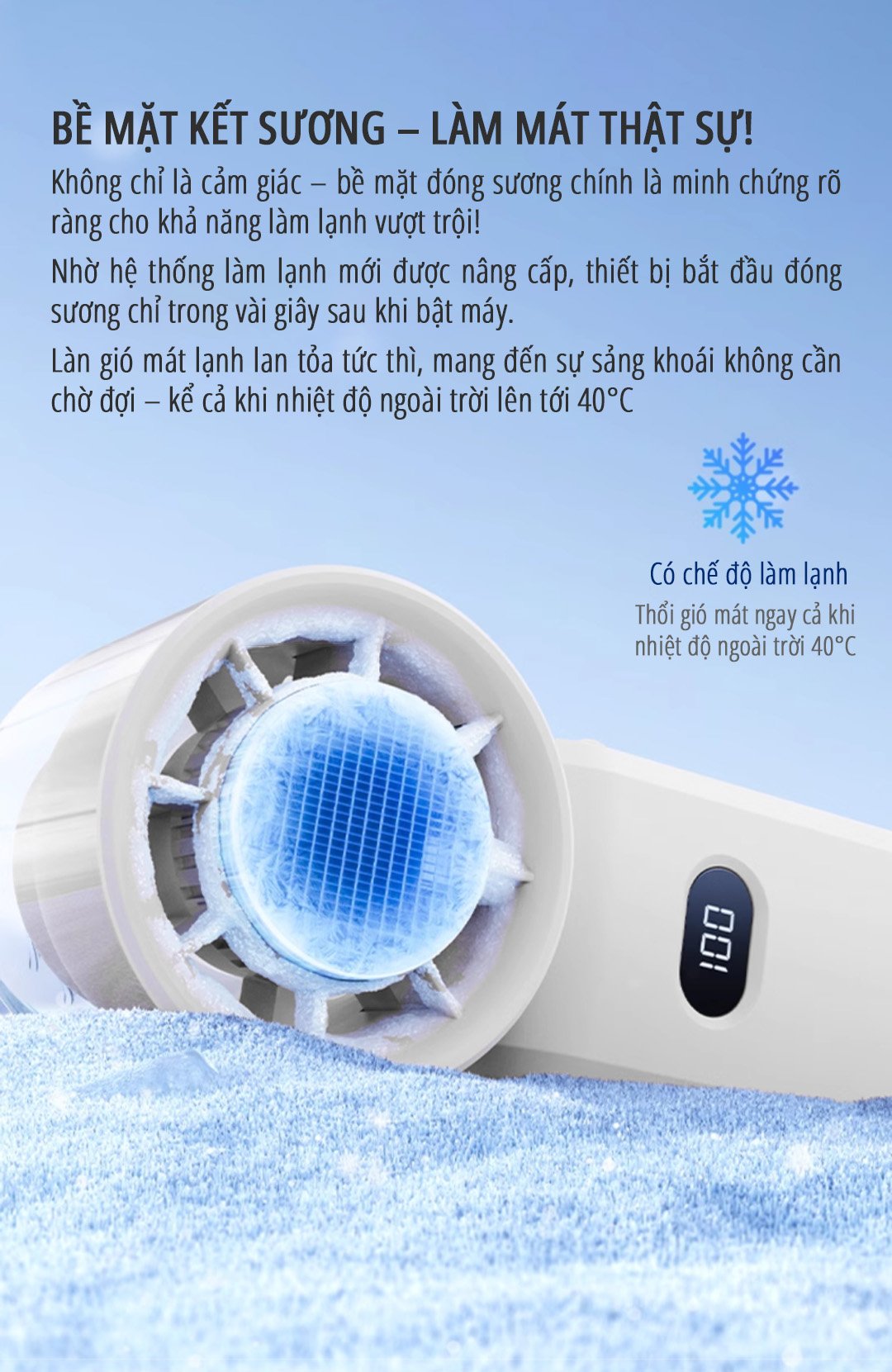 Quạt cầm tay có sò lạnh miLife F3P tec 2.0