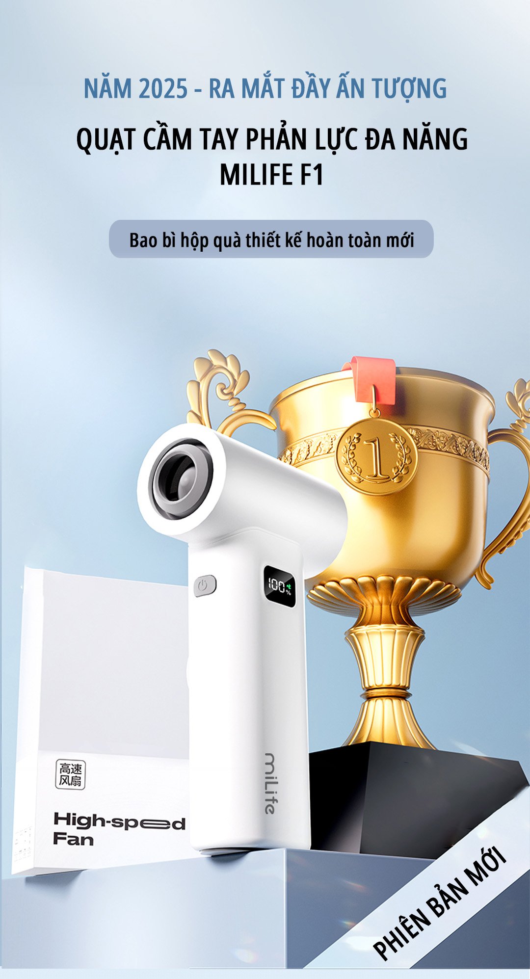 Quạt cầm tay phản lực miLife F1