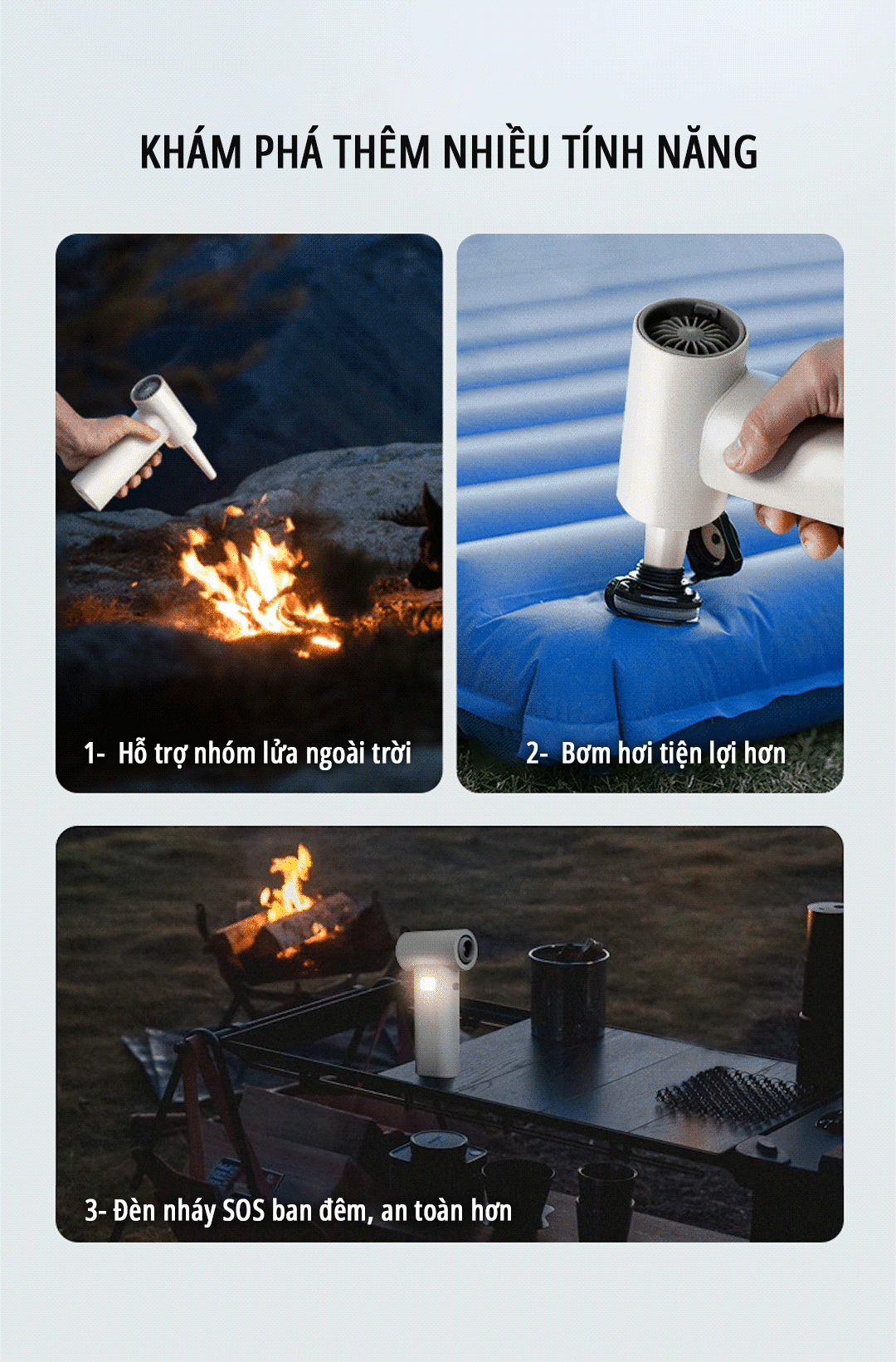 Quạt cầm tay phản lực miLife F1 ứng dụng linh hoạt