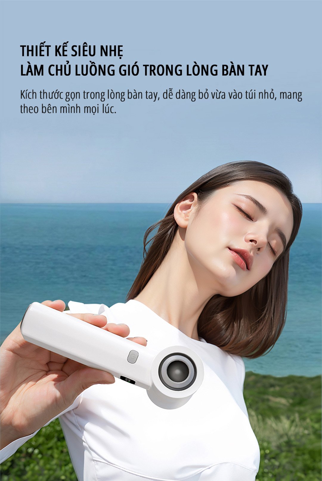 Quạt cầm tay phản lực miLife F1 thiết kế nhỏ gọn