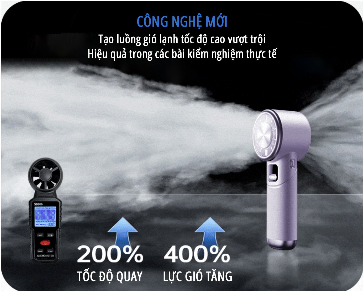Quạt cầm tay tích điện miLife F10 công nghệ tiên tiến