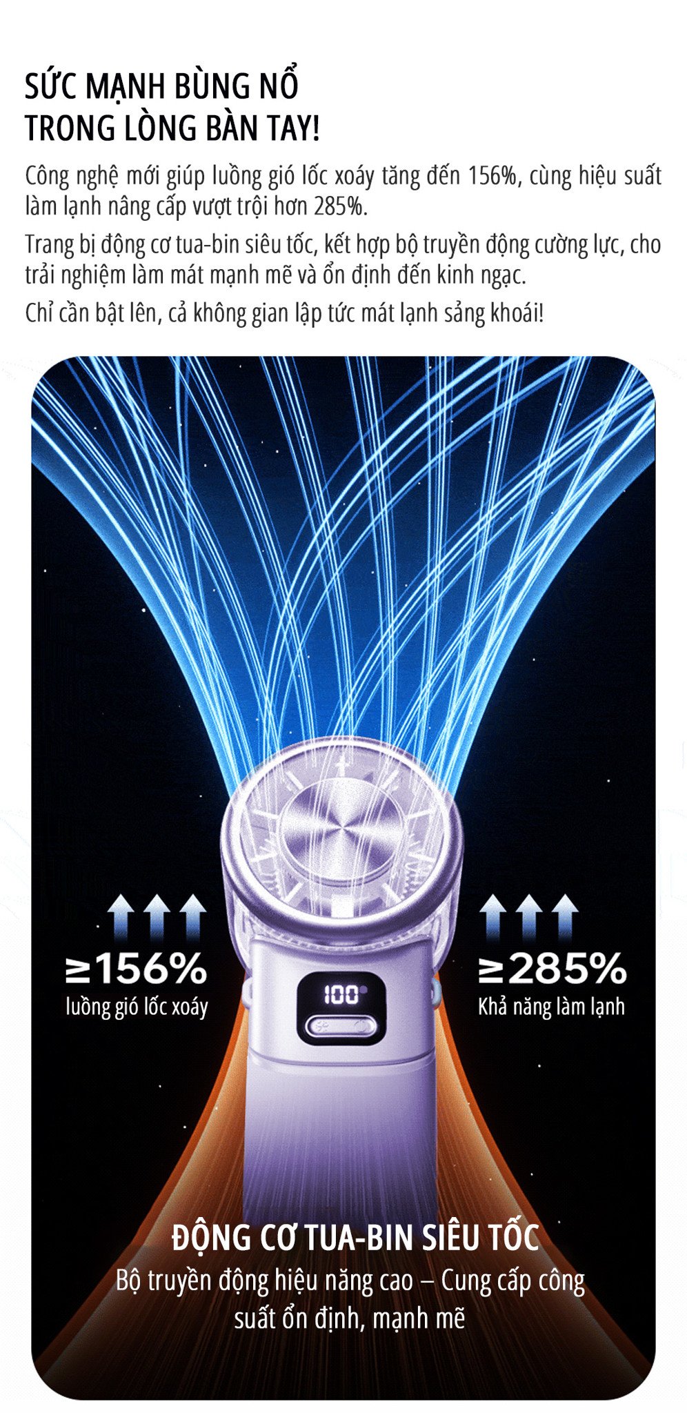 Quạt cầm tay tích điện miLife F10 sức mạnh vượt trội