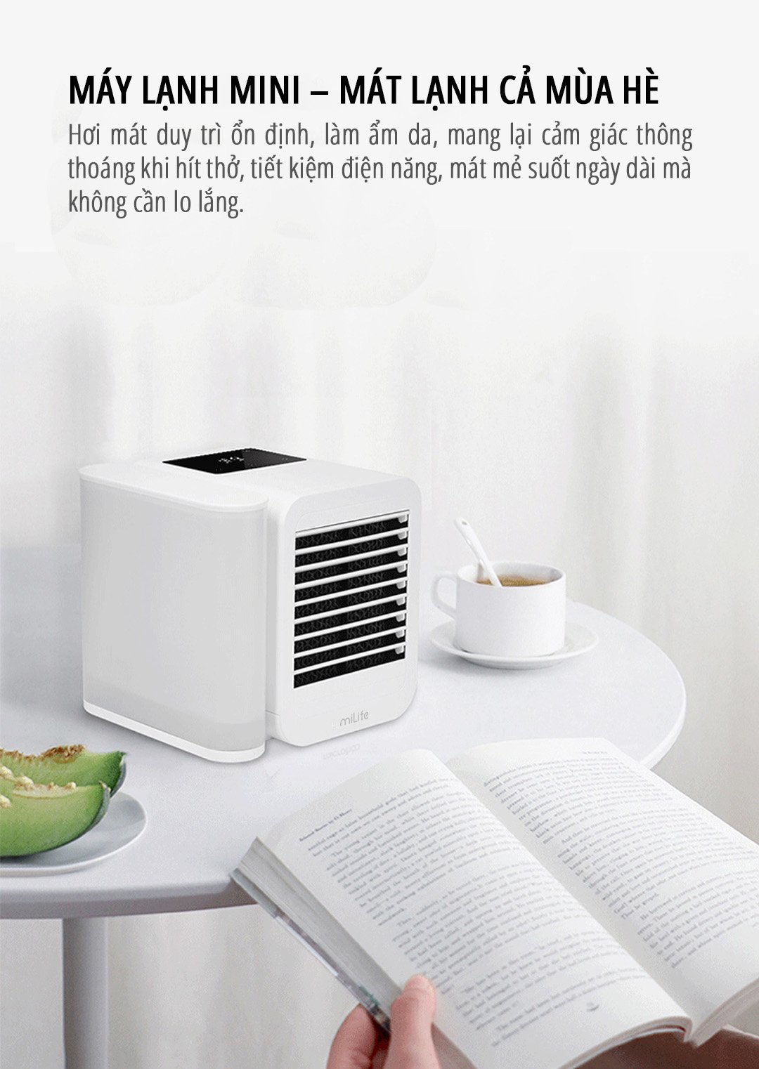 Quạt điều hòa để bàn mini miLife E15 làm mát nhanh chóng