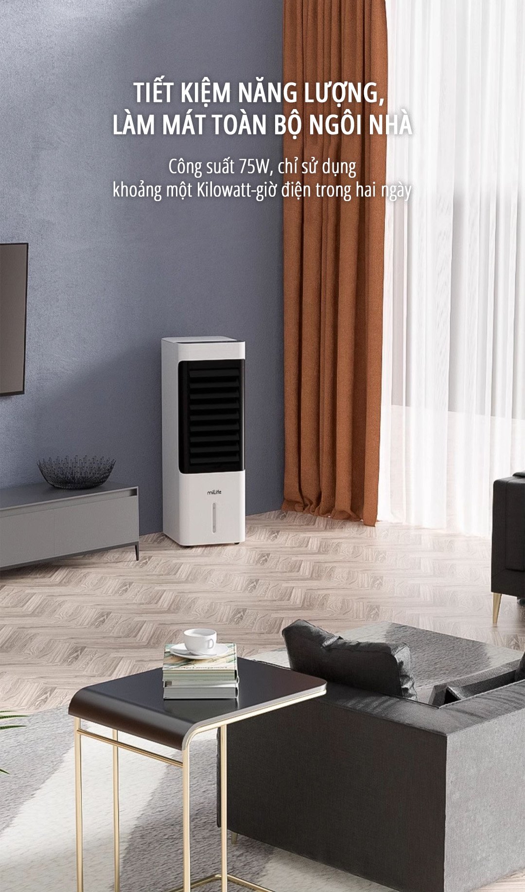 Quạt điều hòa hơi nước miLife Y3C tiết kiệm năng lượng