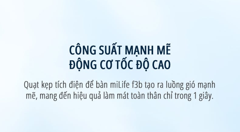 Quạt kẹp tích điện miLife F3B động cơ tốc độ cao