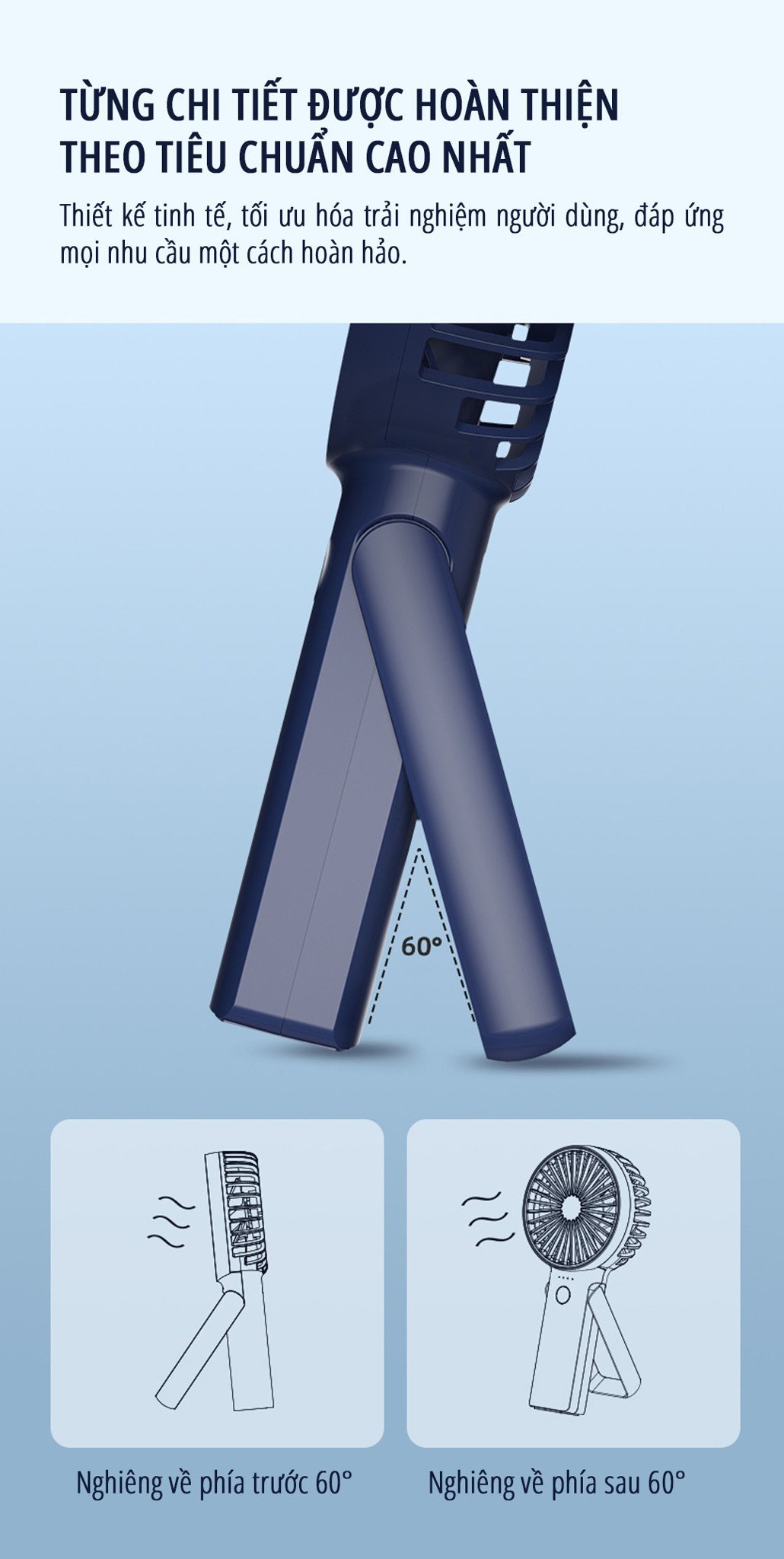 Quạt mini cầm tay miLife Y2 thiết kế tinh tế