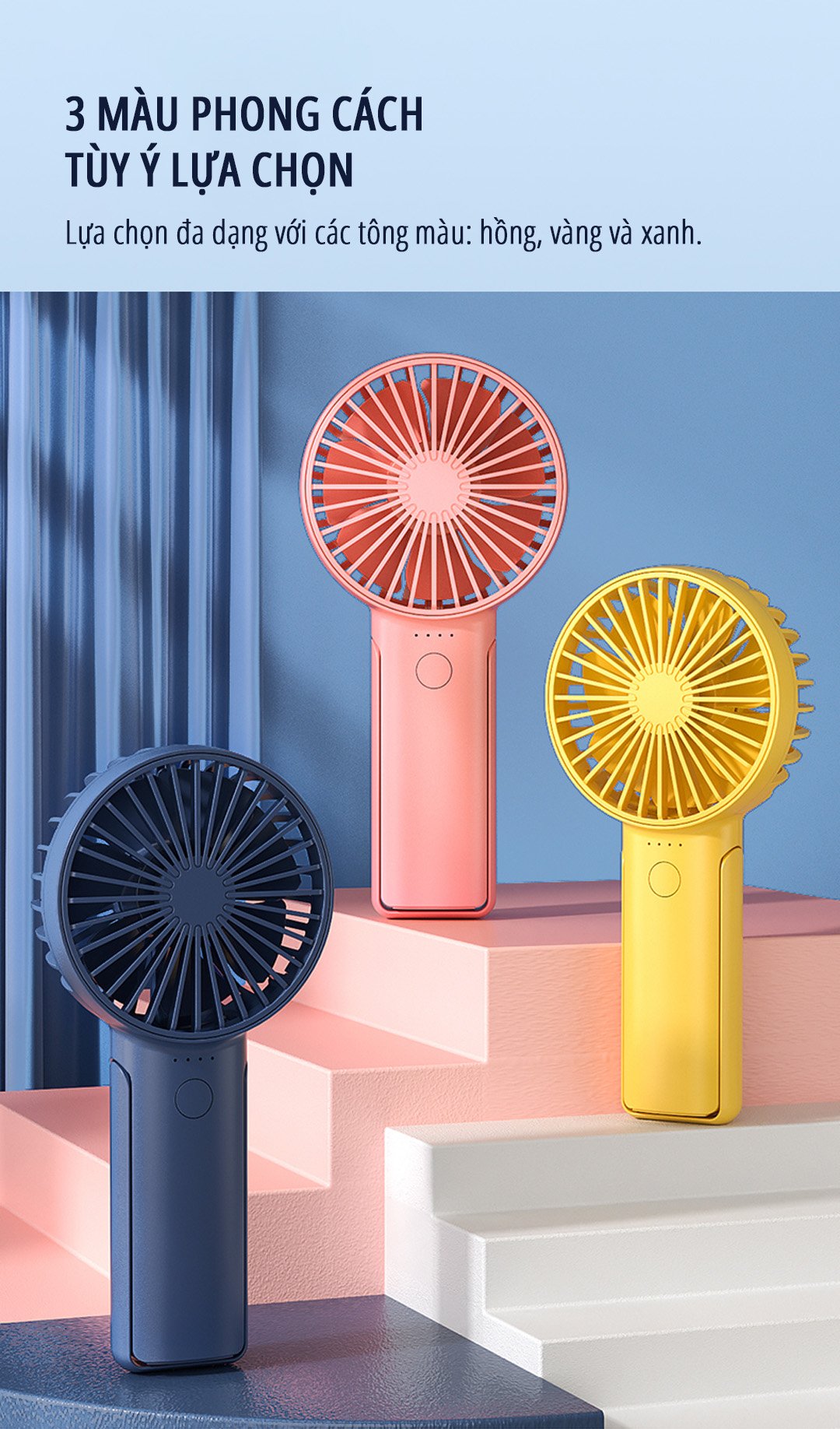 Quạt mini cầm tay miLife Y2 màu sắc đa dạng
