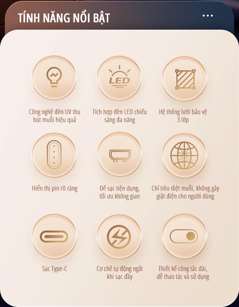 Vợt bắt muỗi kiêm đèn muỗi miLife B2 ưu điểm nổi bật