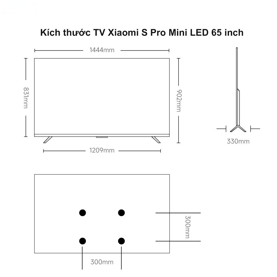 Tivi Xiaomi 65 Inch S Pro Mini LED 2026 thông số kỹ thuật