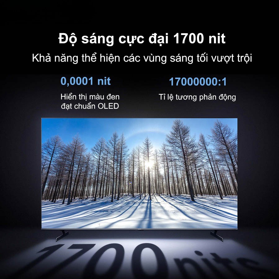 Tivi Xiaomi 75 Inch S Pro Mini LED 2026 độ sáng 1700 nit