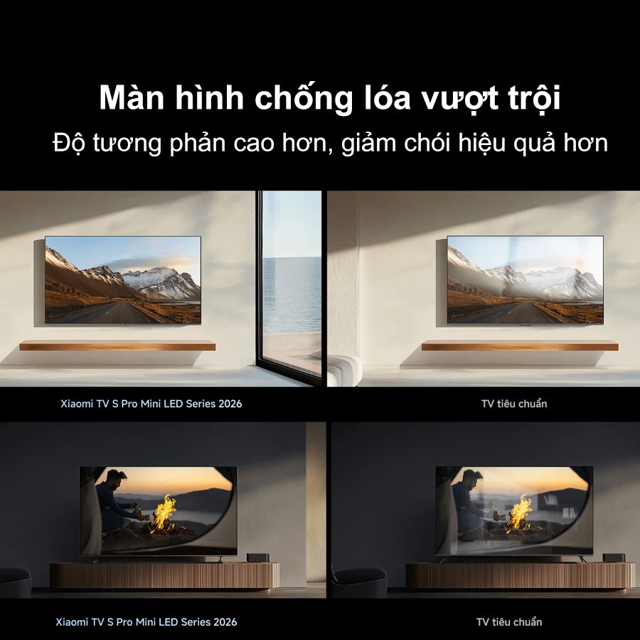 Tivi Xiaomi 75 Inch S Pro Mini LED 2026 màn hình chống lóa
