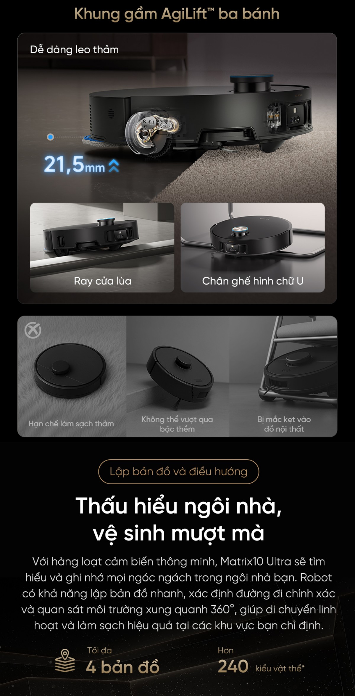 Dreame Matrix10 Ultra làm sạch mọi ngóc ngách