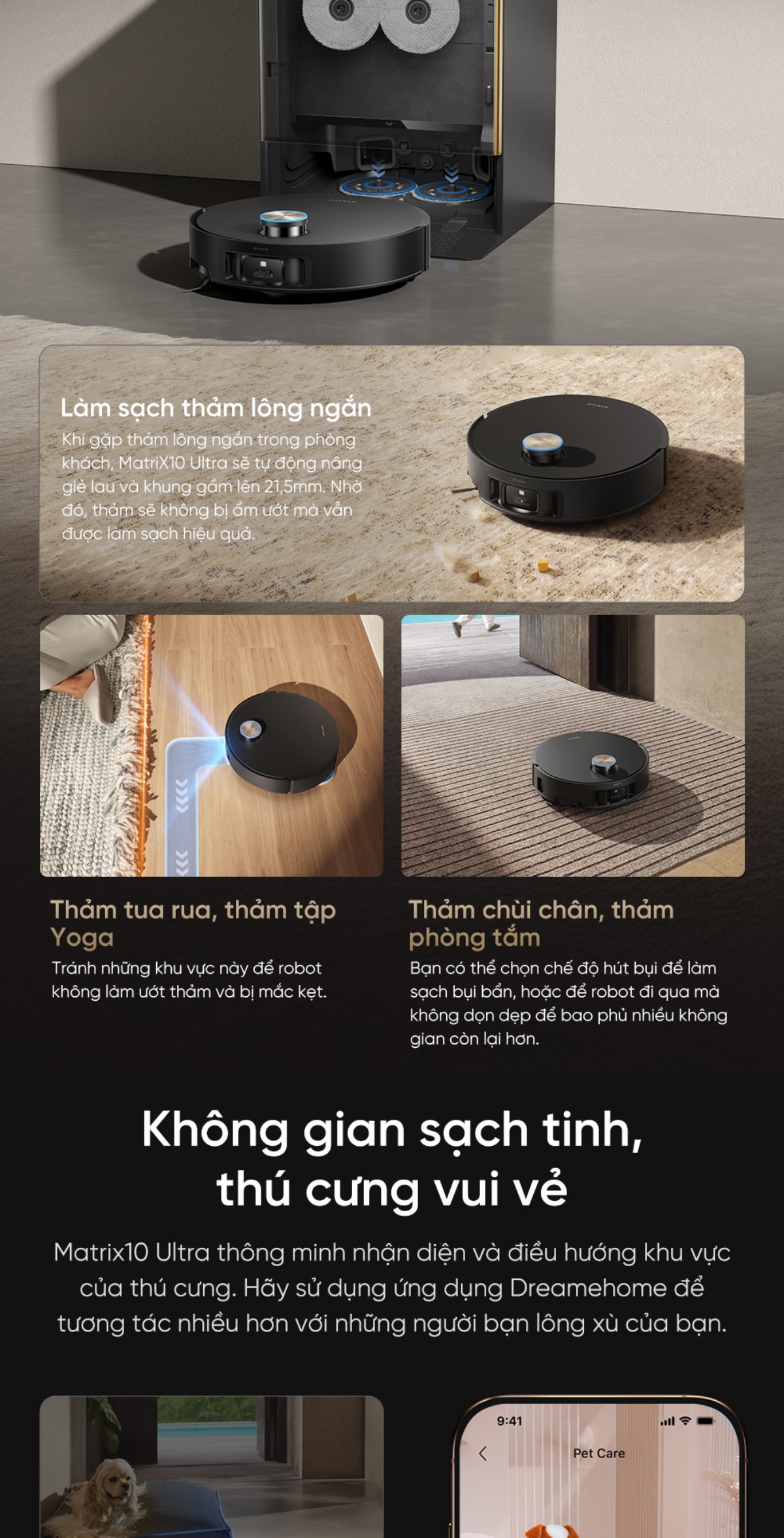 Dreame Matrix10 Ultra giữ không gian sạch
