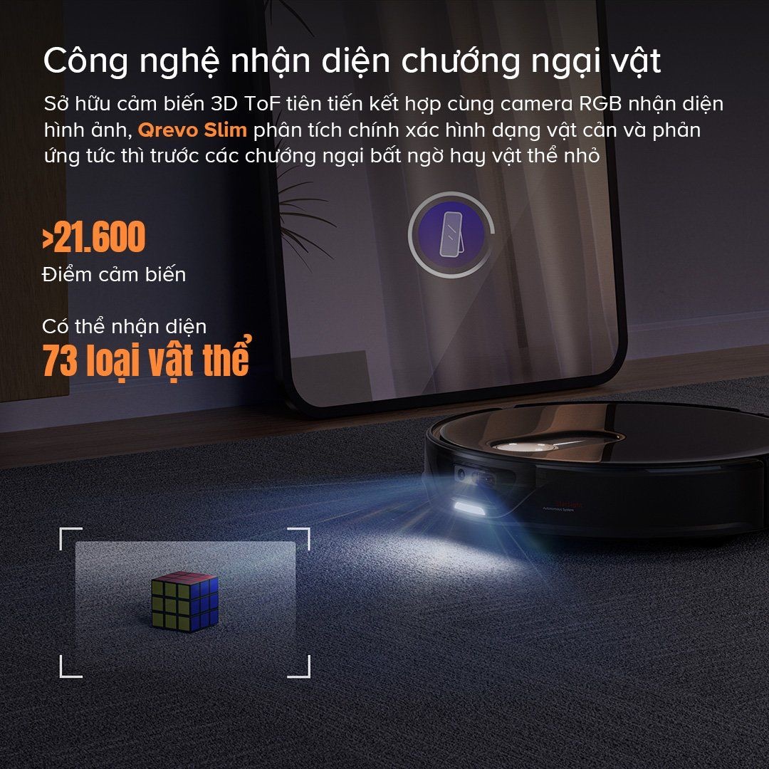 Roborock Q Revo Slim công nghệ nhận diện chướng ngại